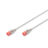 Picture of CAT 6 U-UTP  Slim patch cord | Patch cord | Transparent red coloured connector for easy identification of Category 6 (250 MHz). Inner conductors: Copper (Cu) | Grey | 2 m | Modular RJ45 (8/8) plug