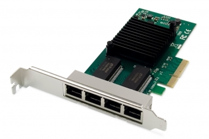 Attēls no Digitus 4 port Gigabit Ethernet network card, RJ45, PCI Express, Intel I350