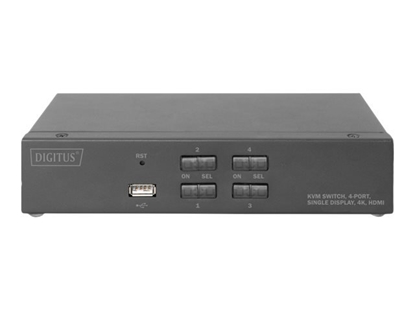 Picture of DIGITUS KVM Switch 2x1 HDMI 4-Port Single Display 4K/30Hz FreeSync
