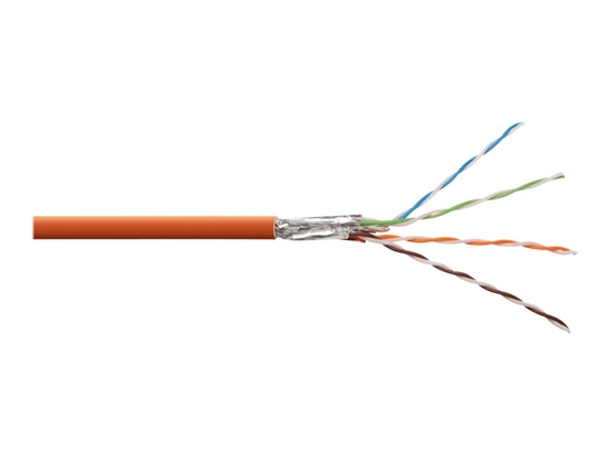 Picture of DIGITUS S-FTP PIMF Network Installation cable CAT7 4x2xAWG23/1 LSOH orange RAL2000 500m roll