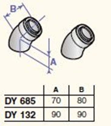 Изображение Dūmvada līkumi 45* D60/100 (2 gab.), DY685