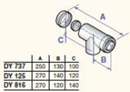 Изображение Dūmvada revīzijas T-gabals D80/125, DY125