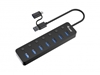 Picture of Equip USB-Hub 7-Port 3.2  ->7x3.2 inkl USB-C Adapter schwarz