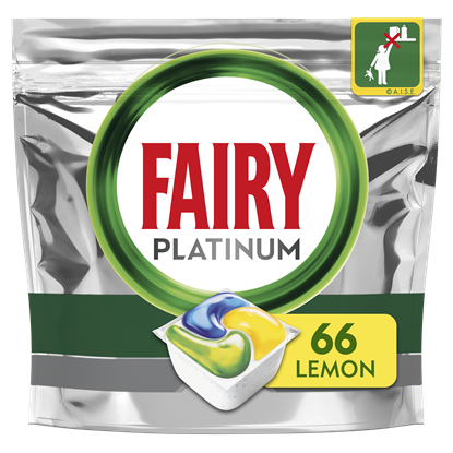 Attēls no Fairy Fairy Platinum All In One Lemon Indaplovių Tabletės, 66 Tabl.