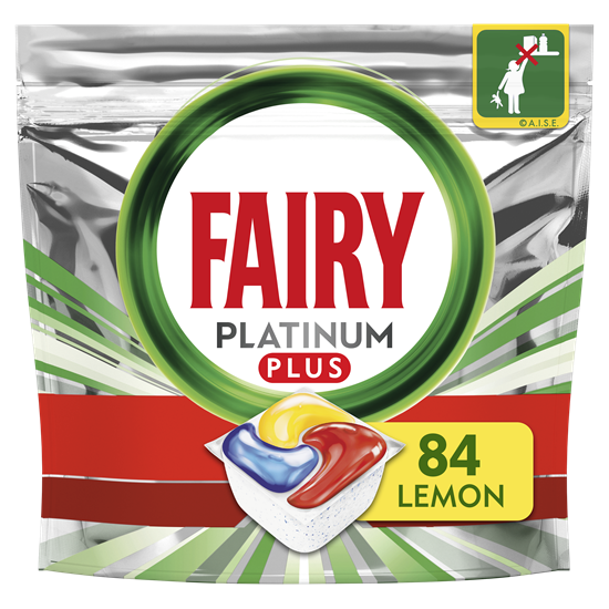 Изображение Fairy Fairy Platinum Plus All In One Lemon Indaplovių Tabletės, 84 Tabl.