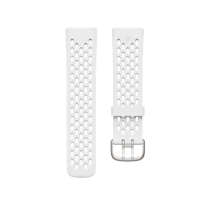 Изображение Fitbit | Charge 5 Sport Band, Frost White - Large | Flexible, Durable Silicone Material; Aluminium, Plastic | Sweat-resistant