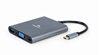 Picture of Gembird USB Type-C 6-in-1 multi-port Adapter + Card Reader Space Grey