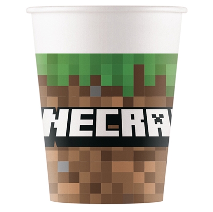 Изображение Glāzes papīra Minecraft 200ml 8gab.