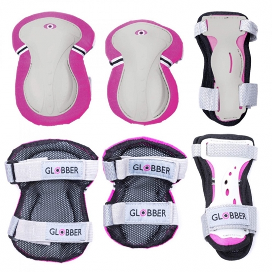 Picture of GLOBBER elbow and knee pads PROTECTIVE JUNIOR  DEEP PINK XS RANGE B ( 25-50KG ),541-110 | Globber