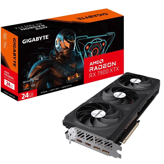 Picture of Graphics Card|GIGABYTE|AMD Radeon RX 7900 XTX|24 GB|GDDR6|384 bit|PCIE 4.0 16x|2xHDMI|2xDisplayPort|GV-R79XTXGAMINGOC-24GD