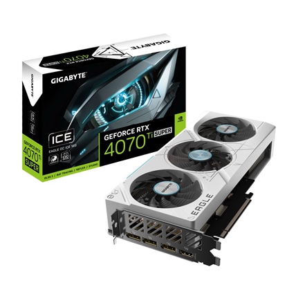 Attēls no Graphics Card|GIGABYTE|NVIDIA GeForce RTX 4070 Ti SUPER|16 GB|GDDR6X|256 bit|PCIE 4.0 16x|1xHDMI|3xDisplayPort|GV-N407TSEAGLEOCICE-16GD