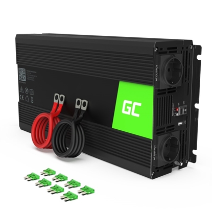 Attēls no Green Cell INV22 power adapter/inverter Auto 1500 W Black