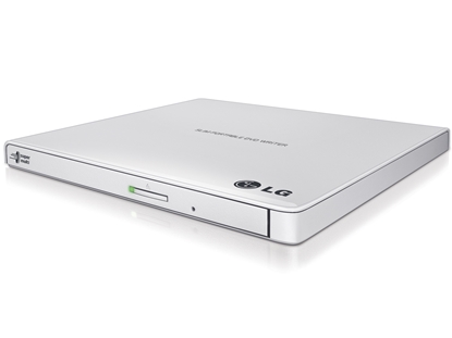 Изображение H.L Data Storage | Ultra Slim Portable DVD-Writer | GP57EW40 | Interface USB 2.0 | DVD±R/RW | CD read speed 24 x | CD write speed 24 x | White | Desktop/Notebook