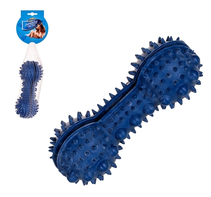 Изображение HILTON Spiked Dumbbell 15cm in Flax Rubber - dog toy - 1 piece