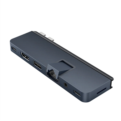 Attēls no Hyper | HyperDrive Dual USB-C TB Compatible 7-in-2 Hub with universal USB-C ext Adaptor for MacBook Air/Pro 2016-2020 | Ethernet LAN (RJ-45) ports 1 | HDMI ports quantity 1