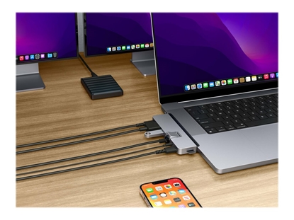 Attēls no Hyper | HyperDrive DUO PRO 7-in-2 USB-C Hub for MacBook Air/Pro 2016-2020 | Ethernet LAN (RJ-45) ports 1 | HDMI ports quantity 1