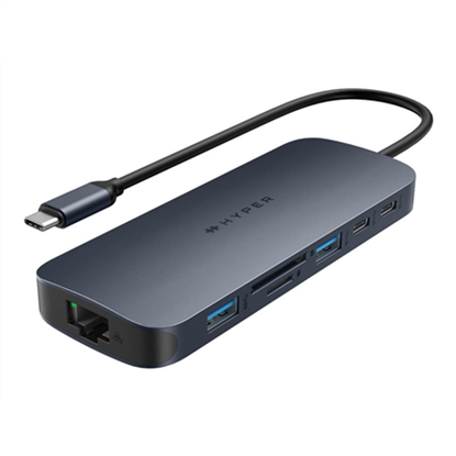 Picture of Hyper | HyperDrive EcoSmart Gen.2 Universal USB-C 10-in-1 Hub with 140 W PD3.1 Power Pass-thru | Ethernet LAN (RJ-45) ports 1 | HDMI ports quantity 1