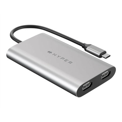 Attēls no Hyper | HyperDrive Universal USB-C To Dual HDMI Adapter with 100W PD Power Pass-Thru | USB-C to HDMI | Adapter