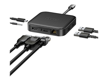 Picture of Hyper | HyperDrive USB4 8K/Dual 4K Mobile Dock with 100W PD Power Pass-thru | Ethernet LAN (RJ-45) ports 1 | DisplayPorts quantity 1 | HDMI ports quantity 1