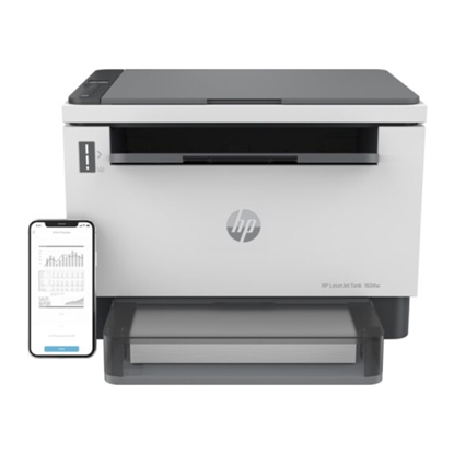 Изображение HP LaserJet Tank 1604w AIO All-in-One Printer - OPENBOX - A4 Mono Laser, Print/Copy/Scan, Wifi, 23ppm, 250-2500 pages per month (replaces Neverstop)