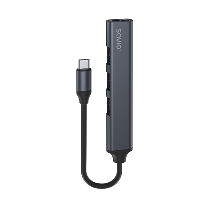 Attēls no Hub 4 porty USB-C - 3 x USB-A 2.0, 1 x USB-A 3.1 3.1 GEN 1, 5 Gbps, AK-71