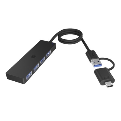 Picture of Hub IB-HUB1424-C3 4-Port USB Typ-A, złącze Typ-C/A 