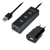 Picture of HUE-S2BP Hub 4-portowy USB 3.2 Gen 1 charging hub 1.2m   kabel, AC adapter