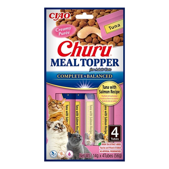 Picture of INABA Churu Meal Topper Tuna with salmon - cat treats - 4 x 14g