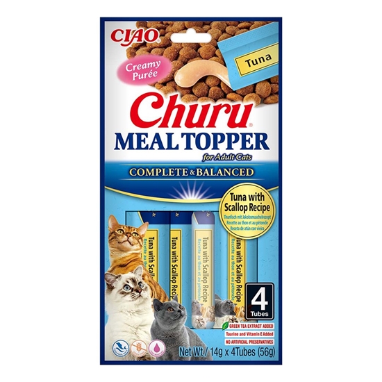 Picture of INABA Churu Meal Topper Tuna with scallop - cat treats - 4 x 14g