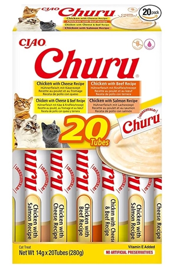 Picture of INABA Churu Variety box Chicken and beef - cat treats - 20 x 14g