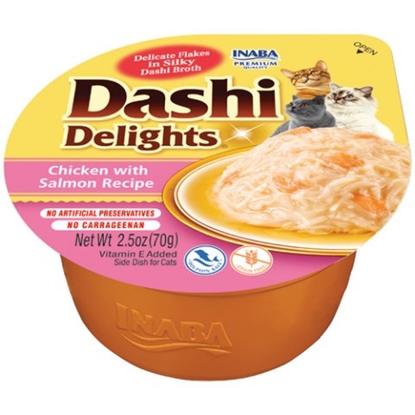 Attēls no INABA Dashi Delights Chicken with salmon in broth - cat treats - 70g