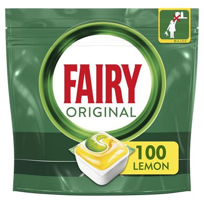 Attēls no Indaplovių tabletės Fairy Platinum All In One Lemon, 100 Tabl.
