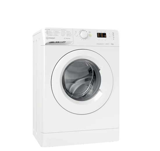 Picture of INDESIT | Washing Machine | MTWSA 61294 W EE | Energy efficiency class C | Front loading | Washing capacity 6 kg | 1200 RPM | Depth 42.5 cm | Width 59.5 cm | Display | LED | White