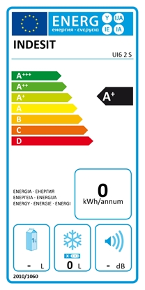 Picture of INDESIT | Freezer | UI6 2 S | Energy efficiency class E | Upright | Free standing | Height 167 cm | Total net capacity 245 L | Silver