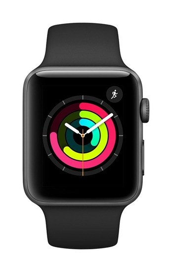 Picture of Išmanusis laikrodis APPLE Watch 3 GPS, 38mm , Space Grey Alu Black Sport Band