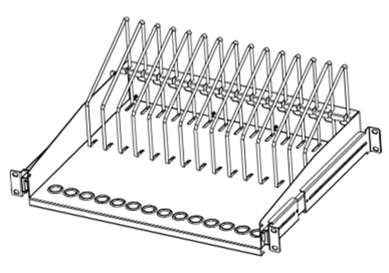 Изображение Izvelkamais 19" plaukts planšetdatoriem, klēpjdatoriem, viedtālruņiem 175x483x340mm