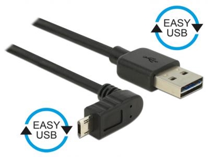 Attēls no Kabel EASY USB 2.0-A  EASY Micro-B obenunten gewinkelt SteckerStecker 2 m Delock