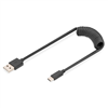 Picture of Kabel spiralny USB A/USB C, USB 2.0, PD 60W, max. 1m Czarny