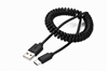 Изображение Kabelis Gembird USB Male - USB Type C Male Coiled 0.6m Black