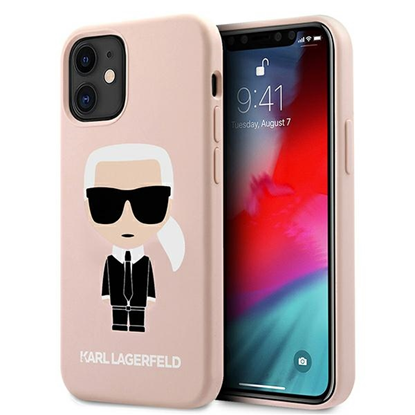 Attēls no Karl Lagerfeld Karl Lagerfeld KLHCP12SSLFKPI iPhone 12 mini 5,4" hardcase jasnoróżowy/light pink Silicone Iconic