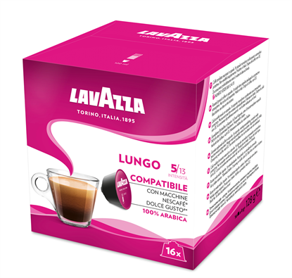 Attēls no Kavos kapsulės LAVAZZA Lungo, Dolce Gusto aparatui, 6 kaps., 128 g.