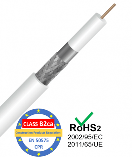 Изображение Koaksiālais kabelis, ProBase™,  RG6U, 305m | CPR klase B2ca (s1,d0,a1), LSZH