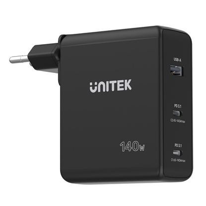 Attēls no Ładowarka Sieciowa GAN 3 Porty 2x USB-C 1x USB-A 140W; P1115A 