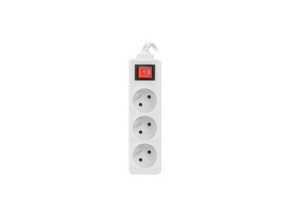 Attēls no LANBERG POWER STRIP 3M WHITE, 3X 230V PL, WITH SWITCH