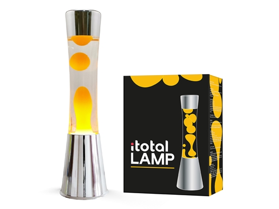 Изображение Lavas lampa Itotal 40 cm, melna pamatne, caurspīdīgs šķidrums, oranžs vasks