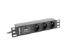 Picture of Listwa zasilająca Rack PDU 10 cali 1U 3x 230V PL 2m 10A czarna C14 