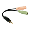 Picture of Logilink | Audio jack adapter, 4-pin, 3.5 mm stereo male to 2x 3.5mm female | 0.15 m