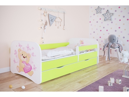 Изображение Lova Babydreams - Meškiukas su drugeliais, žalia, 160x80, su stalčiumi