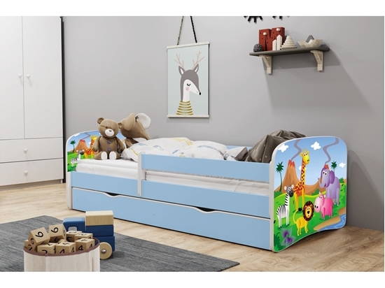 Изображение Lova Babydreams - Safari, mėlyna, 180x80, su stalčiumi