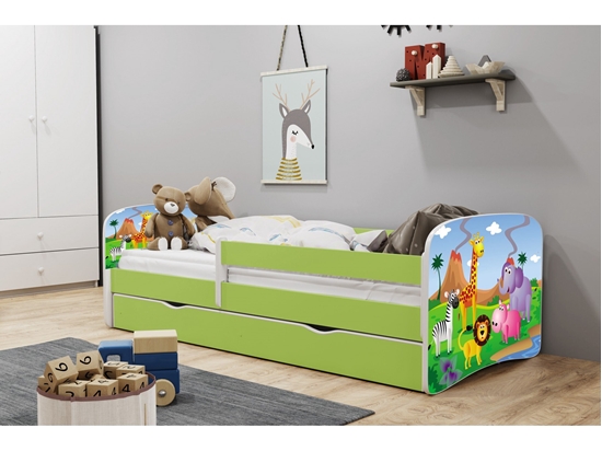 Изображение Lova Babydreams - Safari, žalia, 160x80, su stalčiumi